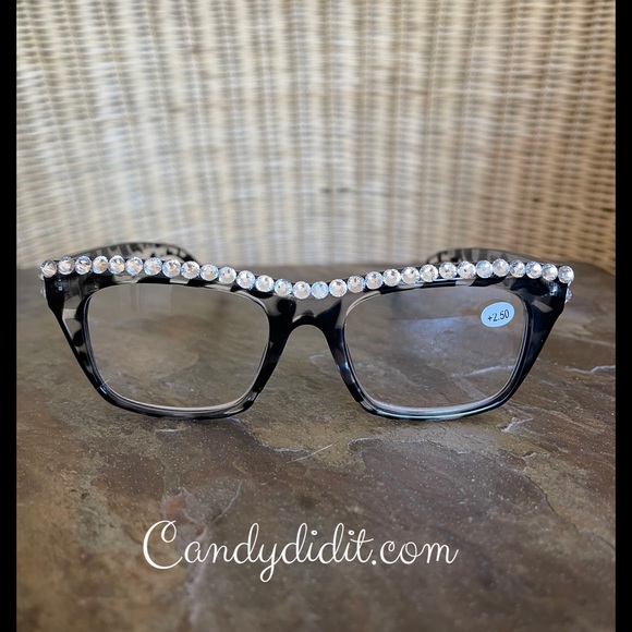 NWT Candy Did It! Black & Clear Tortoise Bling Readers Strength 2.50 With Case - Picture 3 of 10